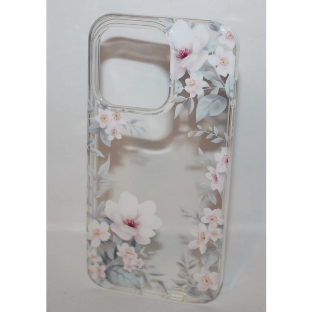 Elegant Floral Clear Silicone Case Apple iPhone 14 Pro Max